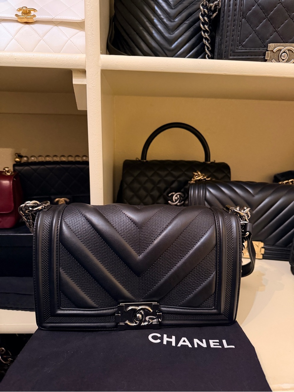 CHANEL Chevron Boy bag. Rare!